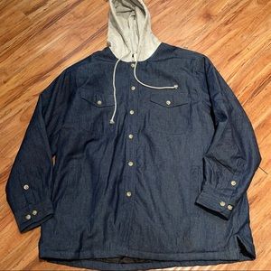 🌸  Boulder‎ Creek Trading company big size 2XL Denim button down insulated h…
